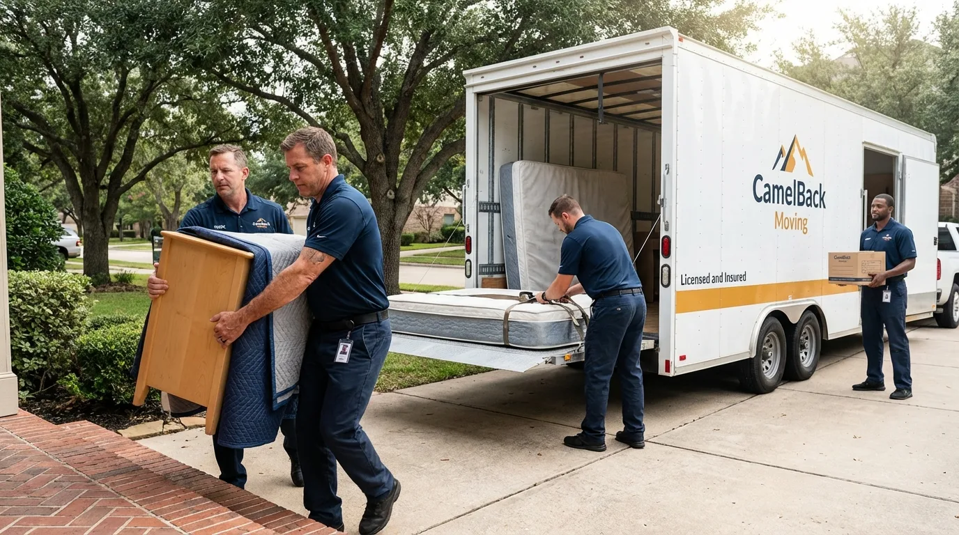 Crew loading residential truck for cross-state move from Enumclaw, WA